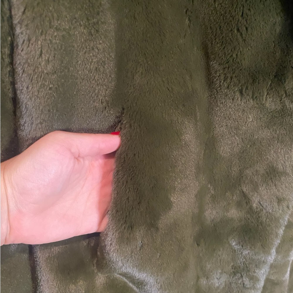 Something Navy Deep Green Teddy Jacket - Picture 3 of 8